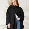 HEYSON Full Size Open Front Cardigan with Scarf Design - Black