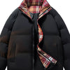 Men's Full Size Zip Up Padded Winter Coat Plus Size - Black
