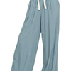 Zenana Linen Drawstring Pants - BLUE GREY