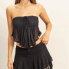 HYFVE Lace Bustier Flowy Tube Top - BLACK