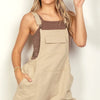 VERY J Adjustable Suspender Overalls with Pockets - Beige