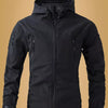 Men's Zip Up Long Sleeve Hooded Jacket - Black