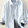 Men's Plus Size Casual Fleece Lined Button Up Shirt - Sky Blue