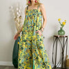 ADORA Elastic Detail Tropical Jumpsuit - YELLOW