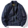 Men's Plus Size Zip Up Bomber Jacket - Blue