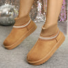 Round Toe Platform Boots - Camel