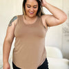 Basic Bae Full Size Round Neck Curved Hem Tank - Camel