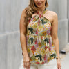 Be Stage Full Size Floral Halter Top in Green - Green Print