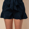 White Birch Full Size High Waisted Smocked Shorts - Black