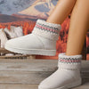 Round Toe Platform Boots - White