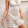 Openwork Spaghetti Strap Cover-Up Dress - White