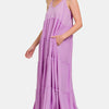 Zenana Frill Tiered V-Neck Maxi Cami Dress - BLAVENDER