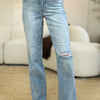 Judy Blue Full Size High Waist Distressed Straight Jeans - Light