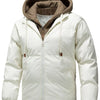 Men's Plus Size Zip Up Long Sleeve Hooded Jacket - Off-white