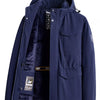 Men's Plus Size Hooded Zip Up Parka Coat - Blue
