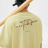 Men's Plus Size Round Neck Half Sleeve T-Shirt - Pastel Yellow