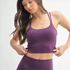 MONO B Venice Cloud Light Crisscross Sports Bra - MERLOT