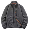 Men's Plus Size Warm Fleece Full-Zip Jacket - Dark Gray