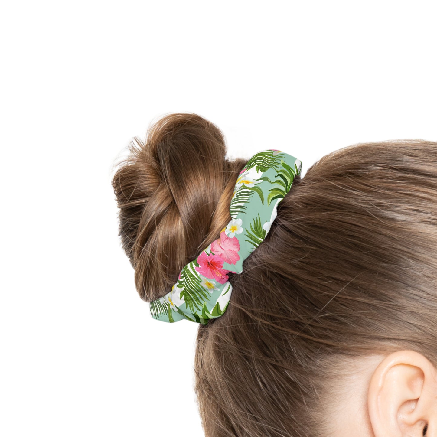 Tropical Floral Scrunchie, Hair Accessories, Summer Style, Gift for Her, Boho Hair Tie, Festival Hair, Beach Vibes