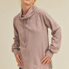 Kimberly C Drawstring Side Zip Sweatshirt - Lavender