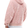 Men's Full Size Drawstring Sherpa Fleece Long Sleeve Hoodie Plus Size - Pink