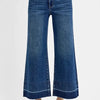 RISEN Full Size Tummy Control High Rise Crop Wide Hem Jeans Plus Size - Dark