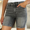 Judy Blue Full Size High Waist Washed Denim Shorts - GREY