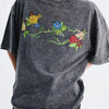 Men's Embroidered Round Neck Short Sleeve T-Shirt - Dark Gray