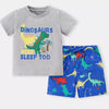 Children's Dinosaur Short Sleeve Top and Shorts Set - Gray