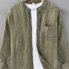 Men's Plus Size Button Up Long Sleeve Shirt - Army Green