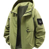 Men's Plus Size Hooded Windproof Casual Jacket - Green