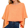 Zenana Premium Cotton Crinkle Wash Oversized T-Shirt - LT ORANGE