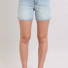 Judy Blue Full Size 2 Button Denim Shorts with Pockets Plus Size - Light