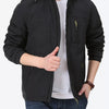 Men's Plus Size Lightweight Hooded Windproof Outdoor Jacket - Black