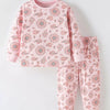 Children's Printed Long Sleeve Pajama Set - Dusty Pink