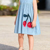 Children's Cherry Sleeveless Casual Dress - Light Blue