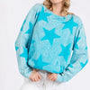 SAGE + FIG Mineral Wash Star Pattern T-Shirt - Aqua