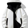 Men's Full Size Reversible Two-Tone Hooded Jacket Plus Size - Off-white