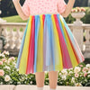 Children's Polka Dot Rainbow Tulle Dress - Multicolor