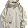 Men's Full Size Casual Zip Up Hooded Windproof Jacket Plus Size - Khakis