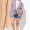 And The Why Sheer Front Tie Knot Oversized Kimono Wrap Cover Up - MULTI