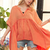 ADORA Oversized Mineral Washed Flare Top - VINTAGE ORANGE