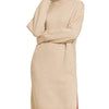 Zenana Turtle Neck Long Sleeve Midi Sweater Dress - H BEIGE