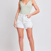 YMI Jeanswear Distressed Frayed Hem Denim Shorts - White