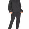 Zenana Scuba Half Zip Pullover and Jogger Set - BLACK