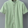 Men's Plus Size Button Up Short Sleeve Shirt - Light Green