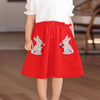 Children's Bunny Short Sleeve Dress - Red