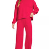 Zenana French Rib Pullover and Pants Set - RUBY