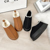 Fleece-Lined Winter Ankle Boots - Brown