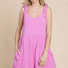 Culture Code Full Size Shoulder Knot Baggy Romper - CHARM PINK